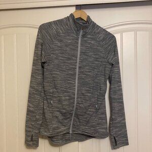 C9 by Champion Full Zip Activewear Jacket Medium Marled Gray Thumbholes Pockets